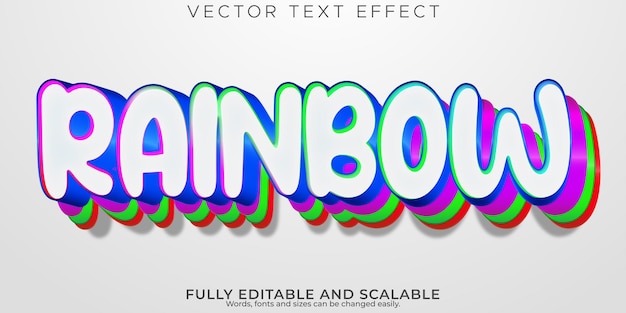 Rainbow text effect editable stylish and colorful text style