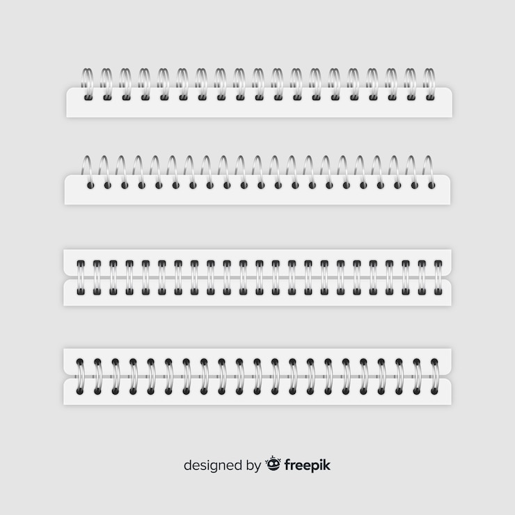 Miễn phí Vector realistic spiral for notebooks collection