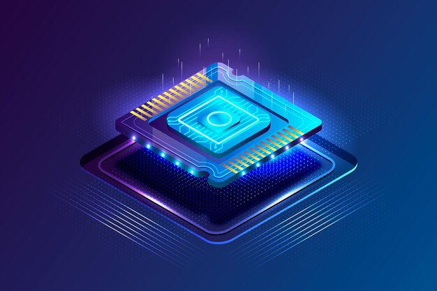 realistic style microchip processor background