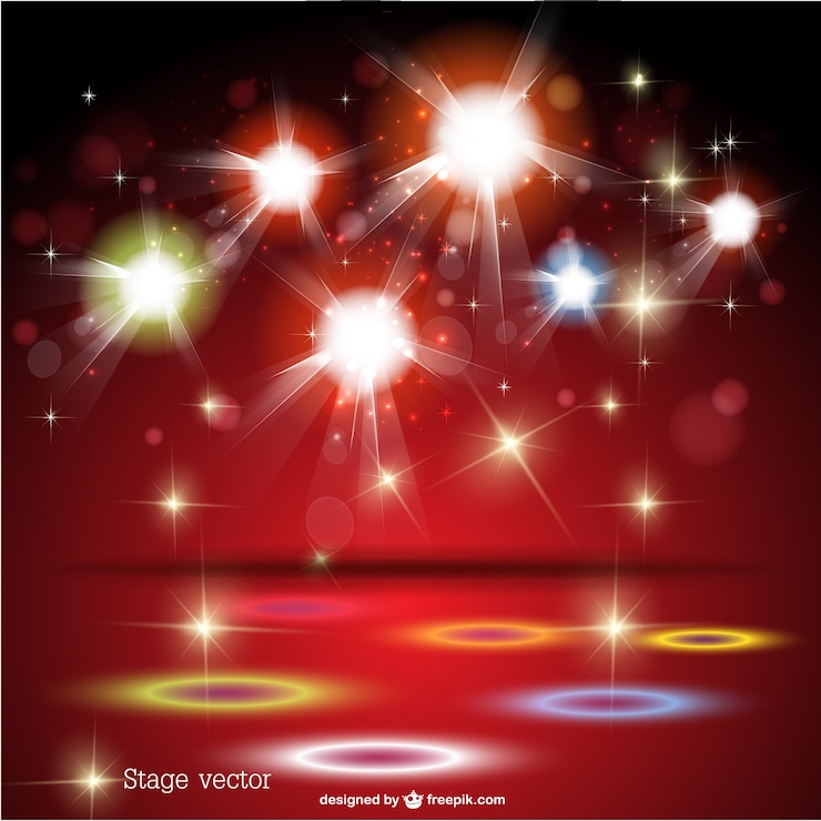 Miễn phí Vector red stage with sparkling lights