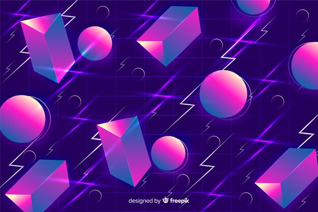 Retro geometric shapes background