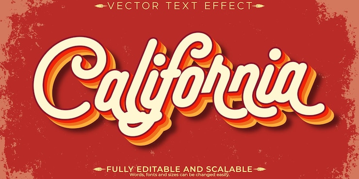Miễn phí Vector retro sticker text effect editable 70s and 80s text stylex9