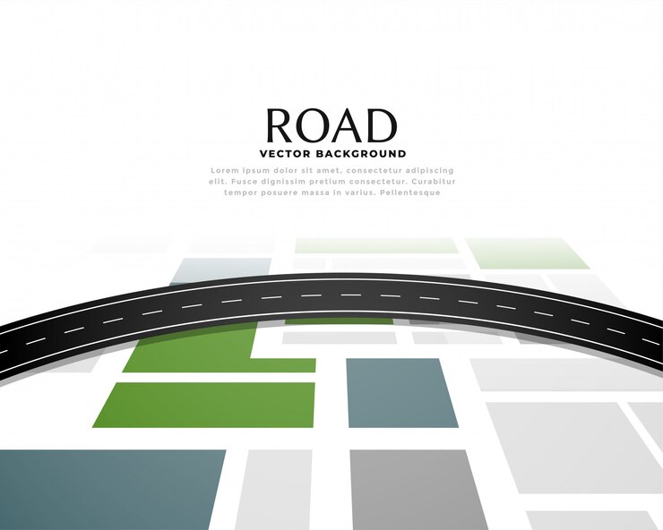 Miễn phí Vector road map journey route pathway background design