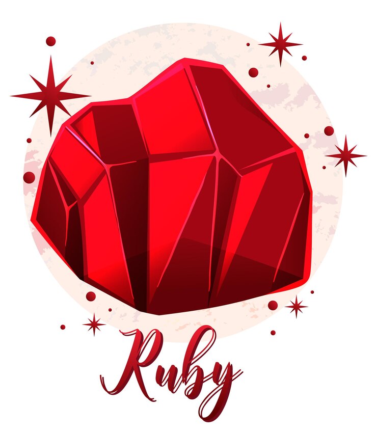 Miễn phí Vector ruby gemstone with text