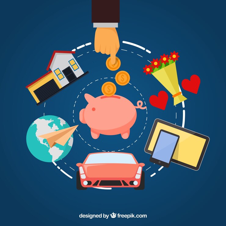 Miễn phí Vector saving and investing money with flat design