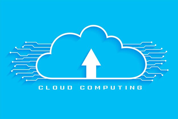 secure cloud computing concept background with digital circuit lines