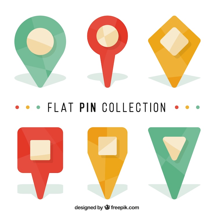 Miễn phí Vector selection of flat pointers with geometric designs