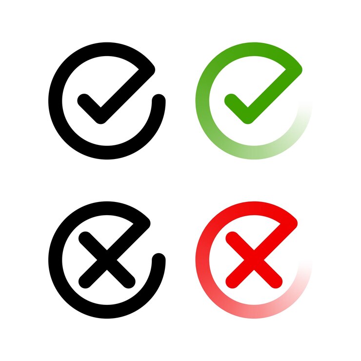Miễn phí Vector set of approved and rejected symbol design