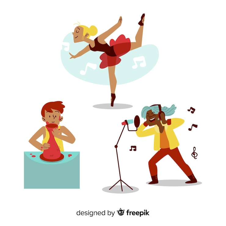 Miễn phí Vector set of artists at work