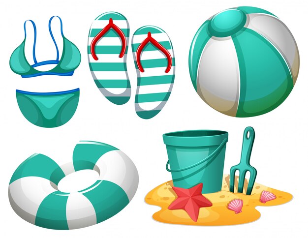 set of beach element