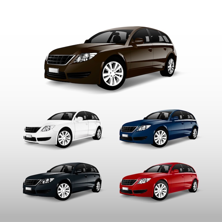 Miễn phí Vector set of colorful hatchback car vectors
