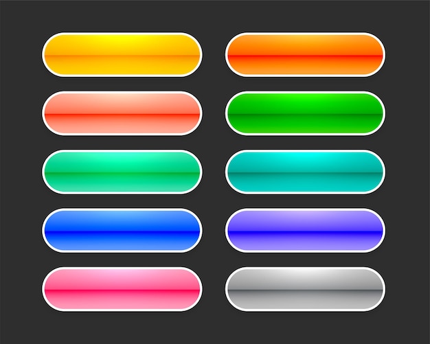 set of empty web app button icons for various use