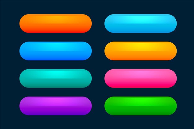 set of empty web push button element icon design