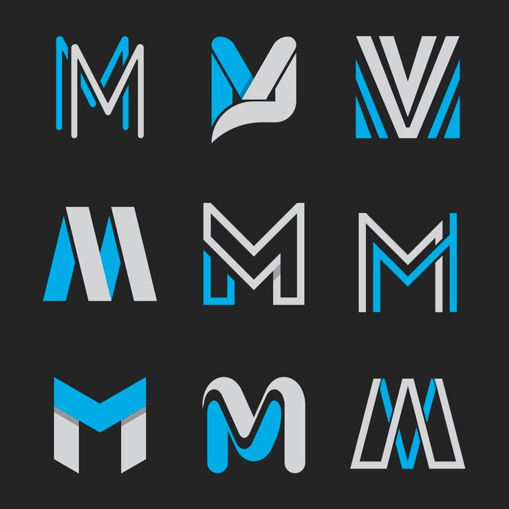 Miễn phí Vector set of flat m logo templates
