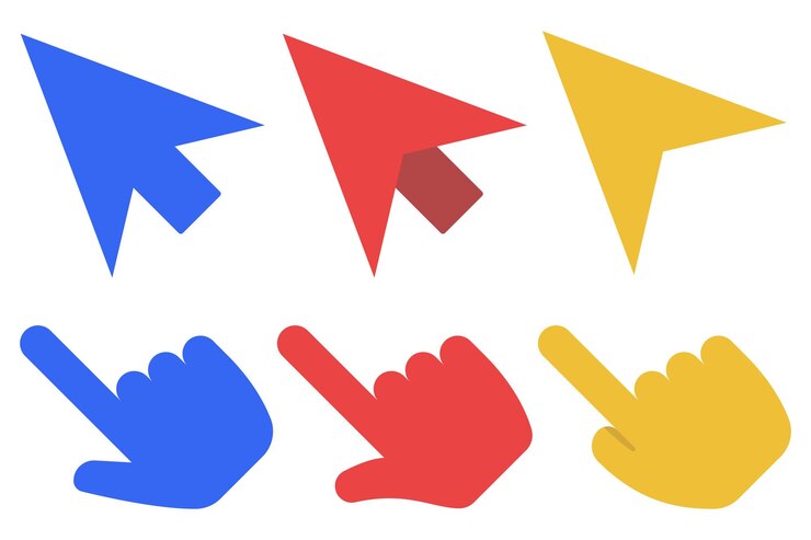 Miễn phí Vector set of flat mouse pointers