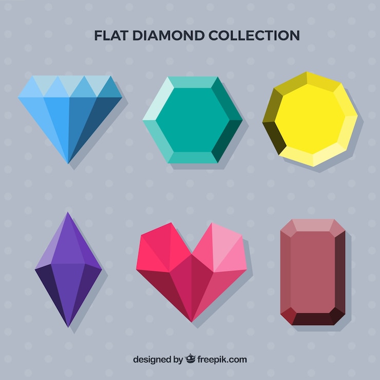 Miễn phí Vector set of gemstones in flat design