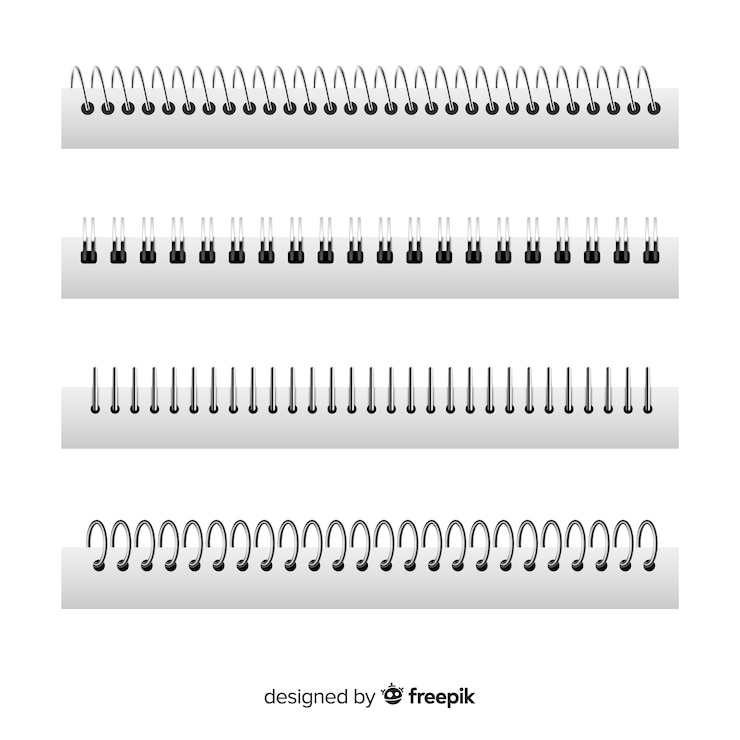 Miễn phí Vector set of spirals for notebooks realistic style