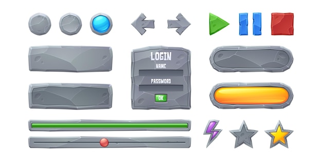 set progress bars and game buttons gui elements