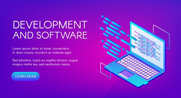 software development illustration of computer digital technology. 