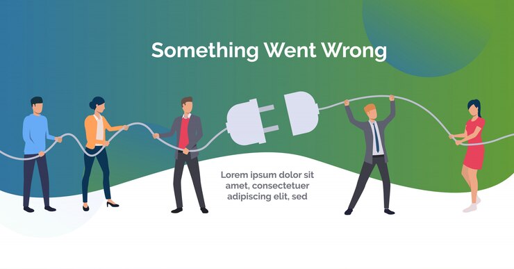 Miễn phí Vector something went wrong green slide template presentation