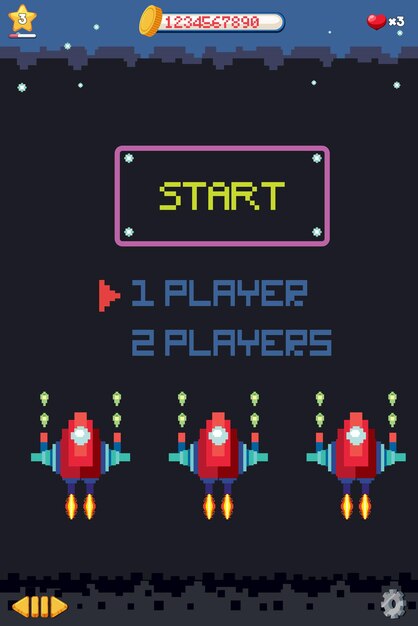 Space game user interface template