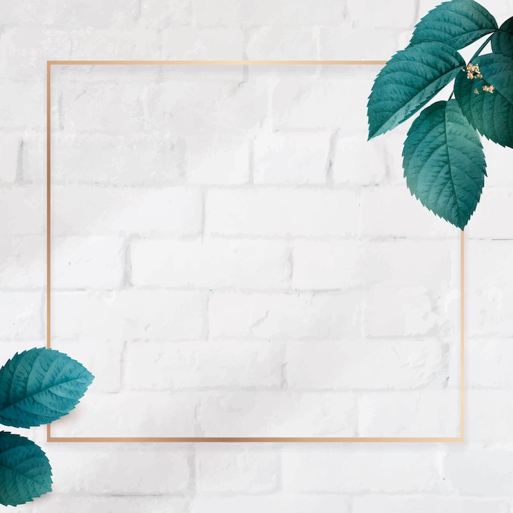Miễn phí Vector square gold frame with foliage pattern background 