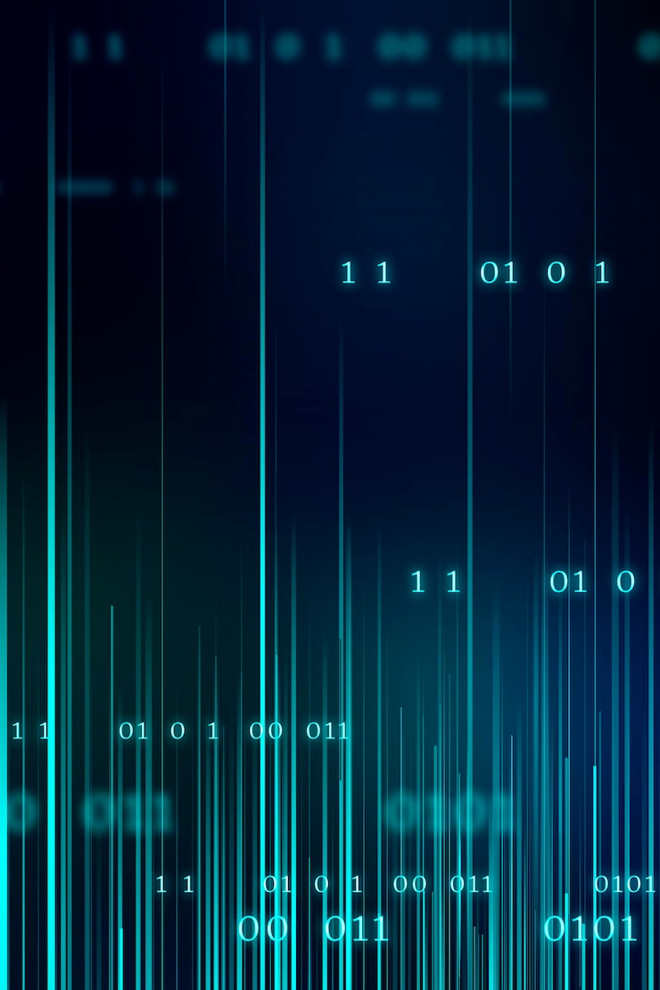 Miễn phí Vector stream of binary code design vector