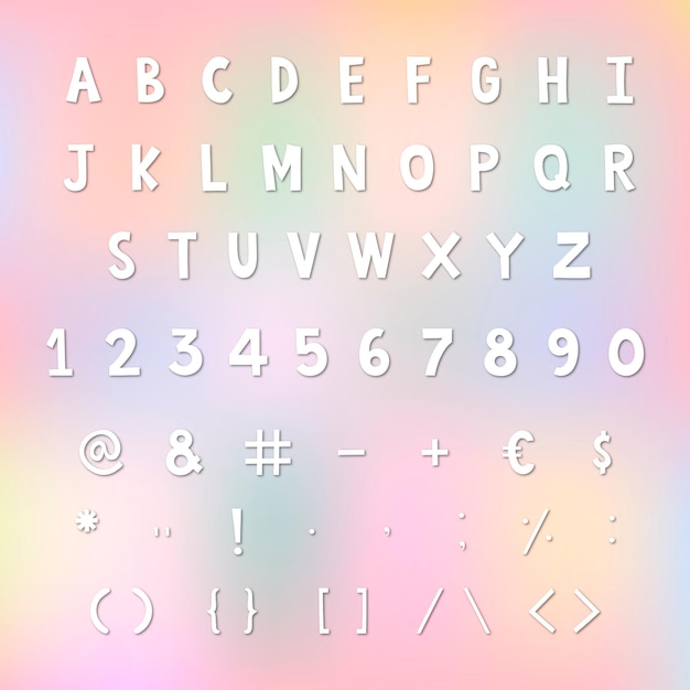 Styled alphabet and symbol set vector