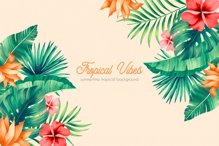 Miễn phí Vector summer background with tropical vibes