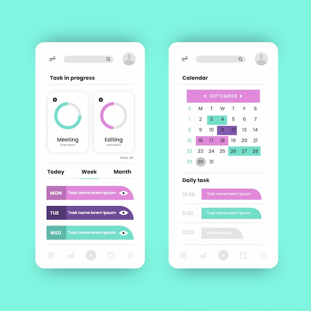 task management app interface
