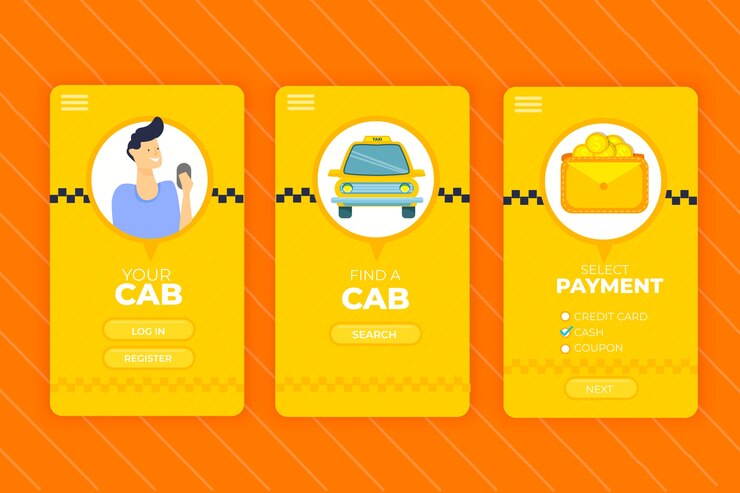 Miễn phí Vector taxi mobile app interface service
