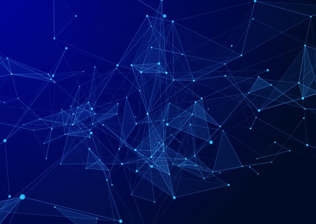 Techno background with a low poly plexus design