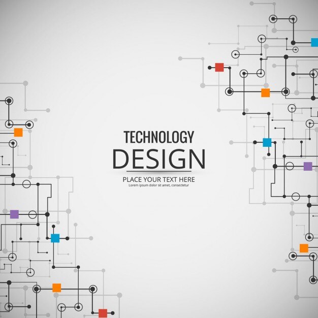 Technological background with full color circuits