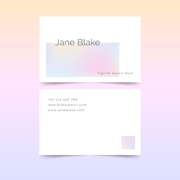 Template for pastel gradient business cards