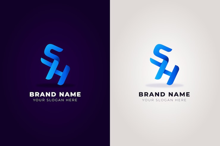 Miễn phí Vector thiết kế logo gradient sh