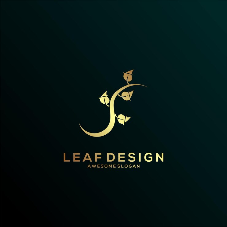 Miễn phí Vector thiết kế logo lá tối giản theo phong cách gradient