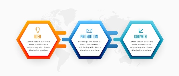 three step corporate infographic element chart template design