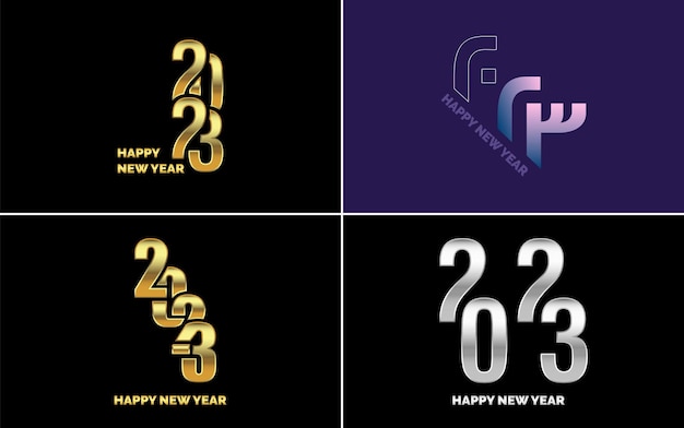 Tuyển Tập Lớn Thiết kế văn bản logo Chúc Mừng Năm Mới 2023 mẫu thiết kế số 2023 Bộ sưu tập các biểu tượng Chúc Mừng Năm Mới 2023 Hình ảnh vector Năm Mới
