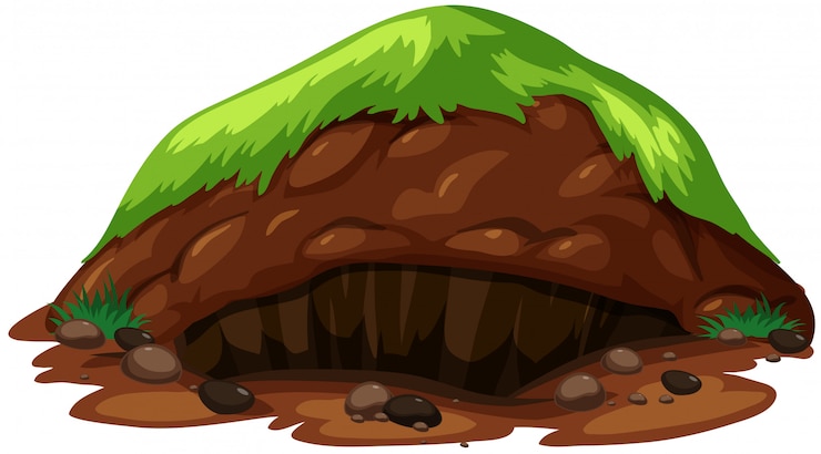 Miễn phí Vector underground habitat on white background