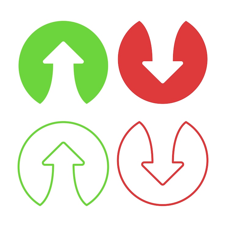 Miễn phí Vector up and down circle arrows set