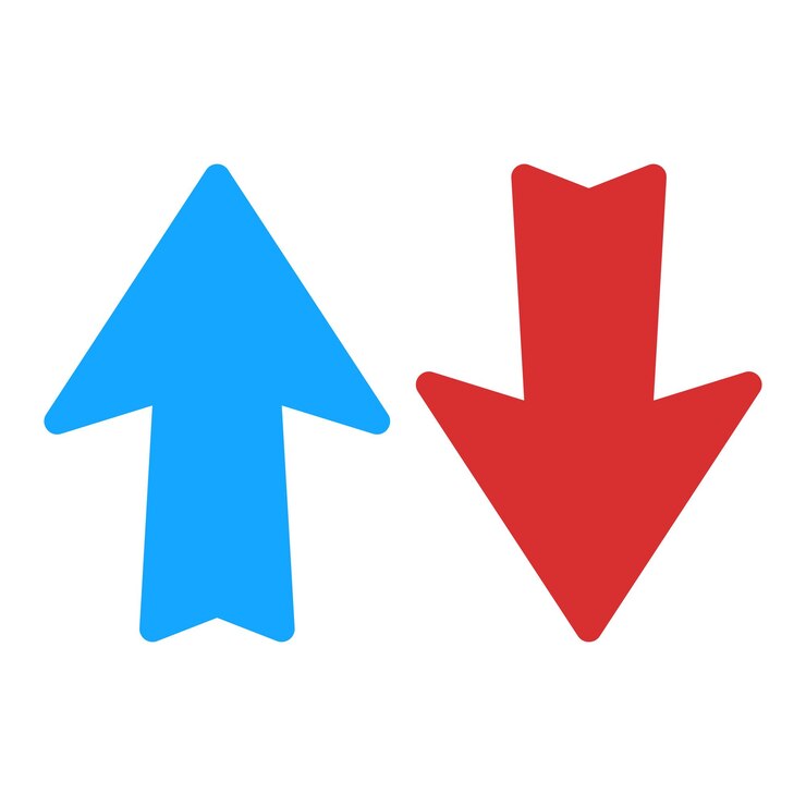 Miễn phí Vector up and down red and blue arrows