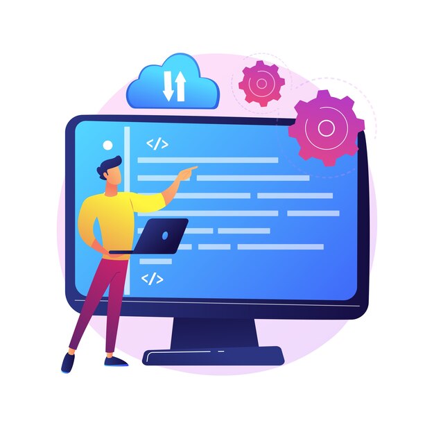 Uploading to cloud storage. Wireless access to information. Online service, global hosting, virtual space. Available and secure desktop.  isolated concept metaphor illustration.