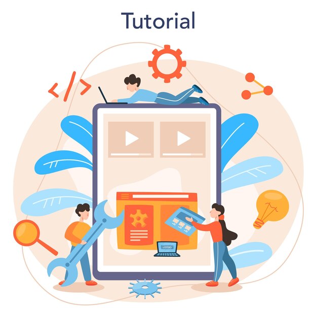 ux ui designer online service or platform app interface improvement for user modern technology concept online tutorial flat vector illustration