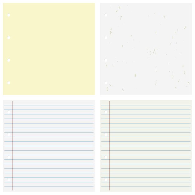 Variety of Lined and Blank Papers