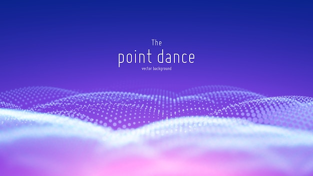Vector abstract particle wave, points array with shallow depth of field.