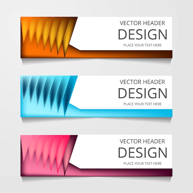 Vector abstract web banner design template Collection of web banner template Abstract geometric web design banner template Header  landing page Web Design Elements