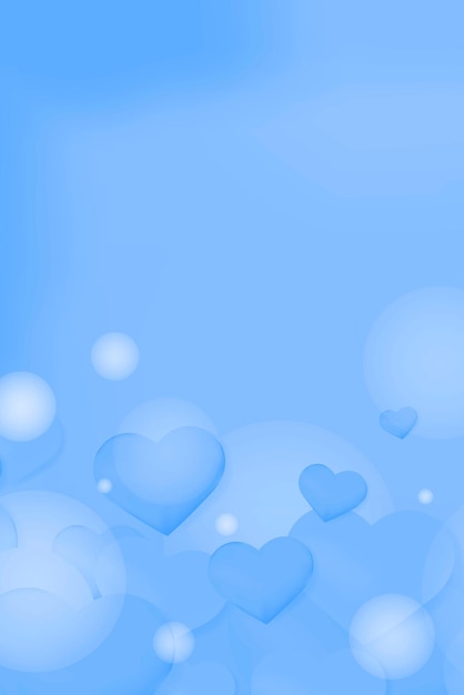 Vector heart bubble bokeh pattern background