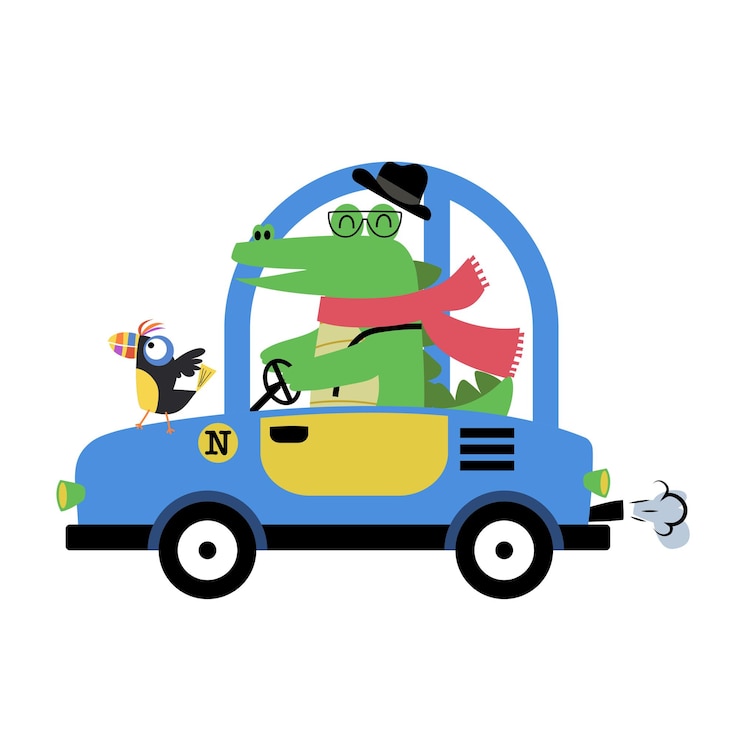 Miễn phí Vector vector illustration driving crocodile colorful illustration