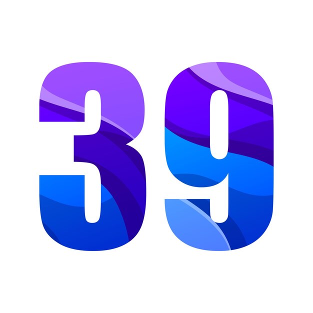 vector number 39 colorful gradient design