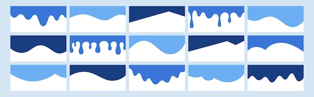 Vector set of separator header section divider shapes for website app or web page modern bottom or
